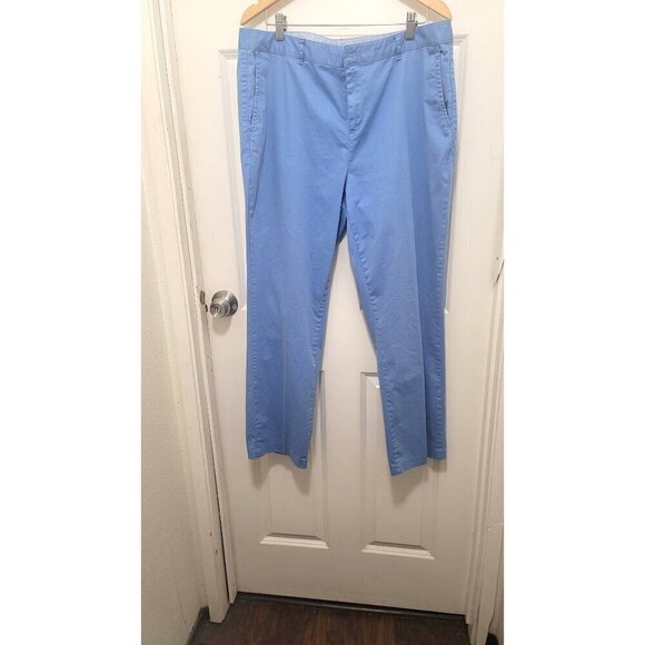 L.L Bean women's favorite fit blue fabric dreasing plus size pant size 18 - Picture 2 of 7